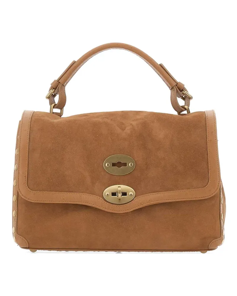 Zanellato Postina studded satchel bag - Nude Nude