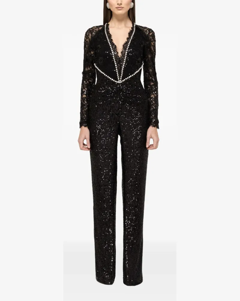 NISSA Jumpsuit aus Spitze - Schwarz Schwarz