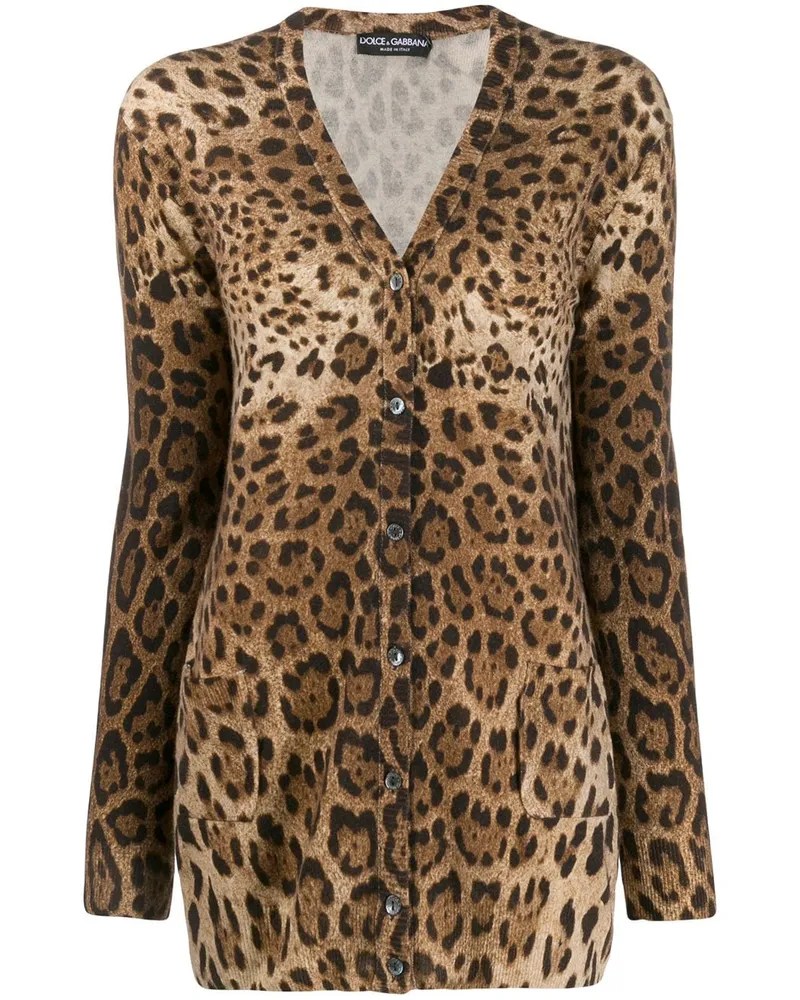 Dolce & Gabbana Cardigan mit Leoparden-Print - Braun Braun