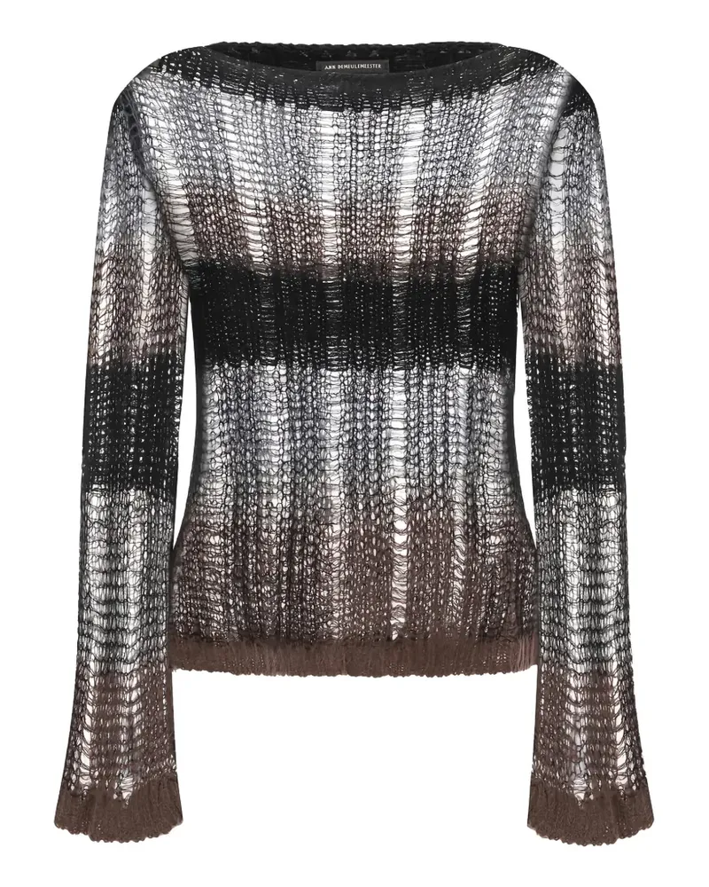 Ann Demeulemeester Schmaler Strick mit Rundhalsausschnitt - Schwarz Schwarz