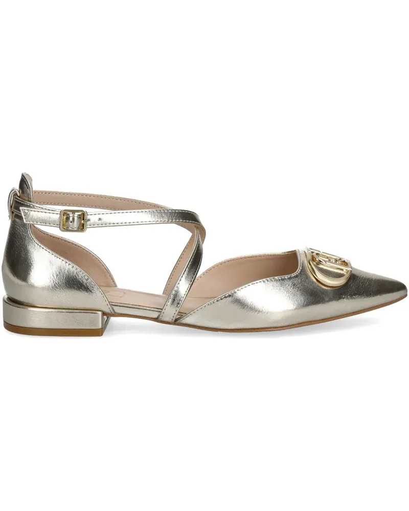 Liu Jo Ballerinas mit Maxi-Logo - Gold Gold