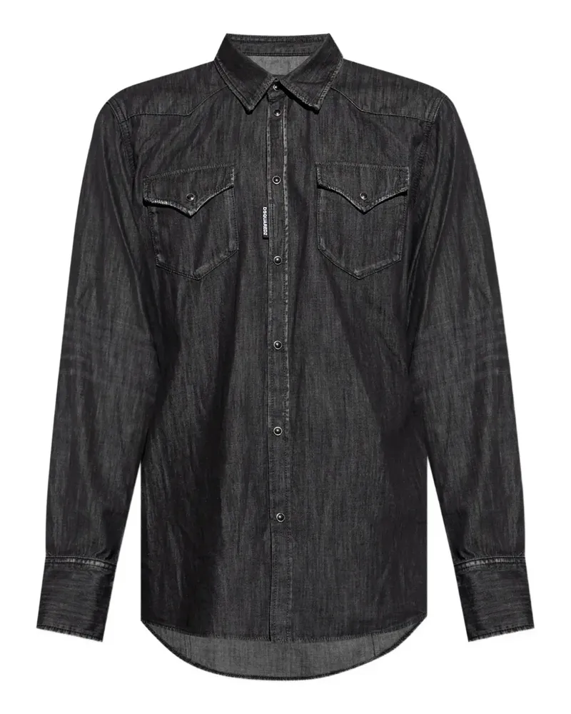 Dsquared2 Jeanshemd mit langen Ärmeln - Schwarz Schwarz