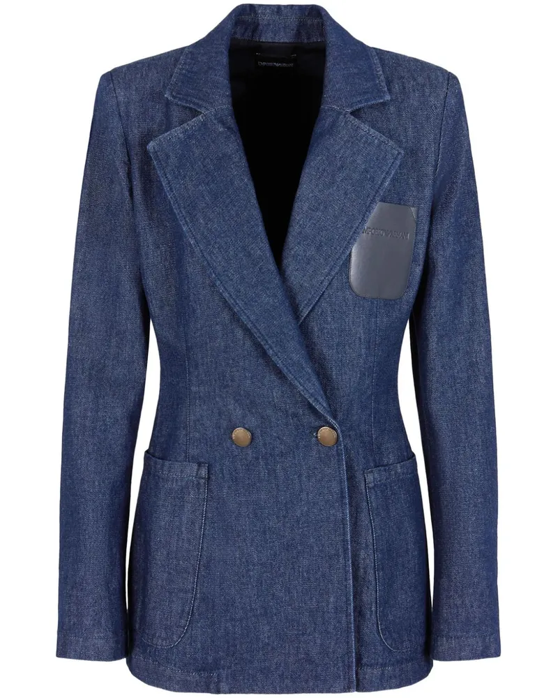 Emporio Armani Doppelreihiger Jeans-Blazer - Blau Blau