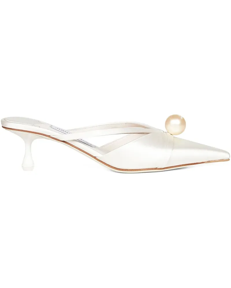 Jimmy Choo Spitze Mules mit Perlenverzierung 50mm - Nude Nude