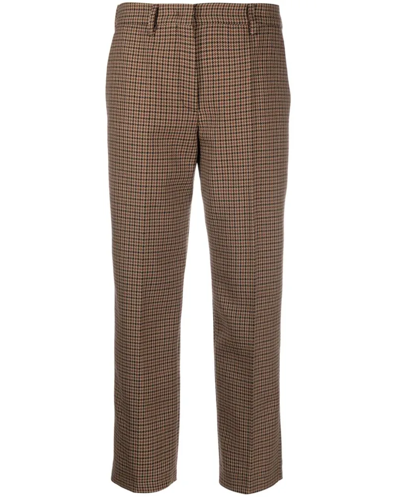 Prada Wollhose mit Hahnentrittmuster - Braun Braun