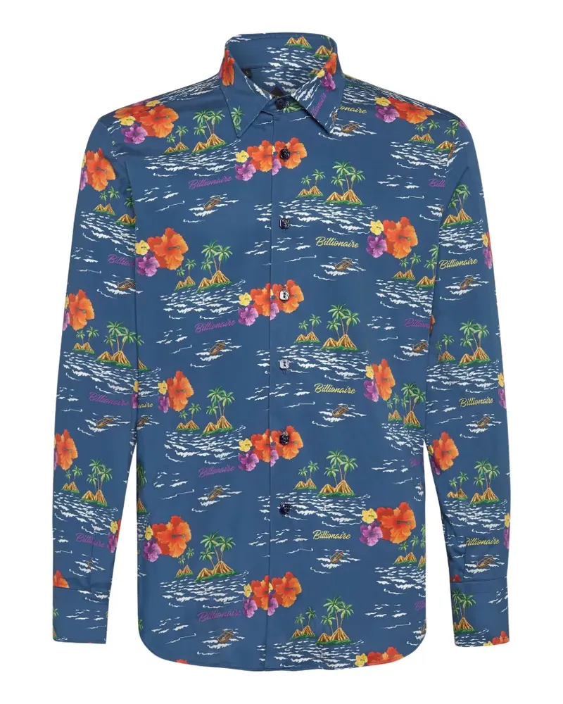 Billionaire floral-print shirt - Blau Blau