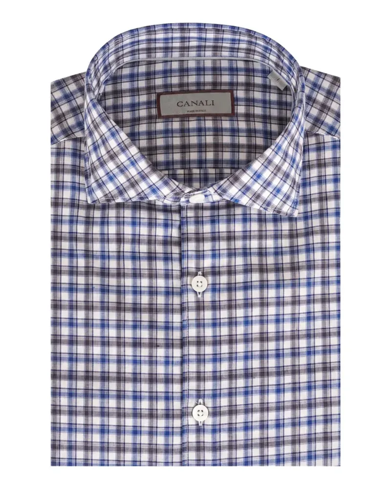 Canali Hemd mit Karomuster - Blau Blau