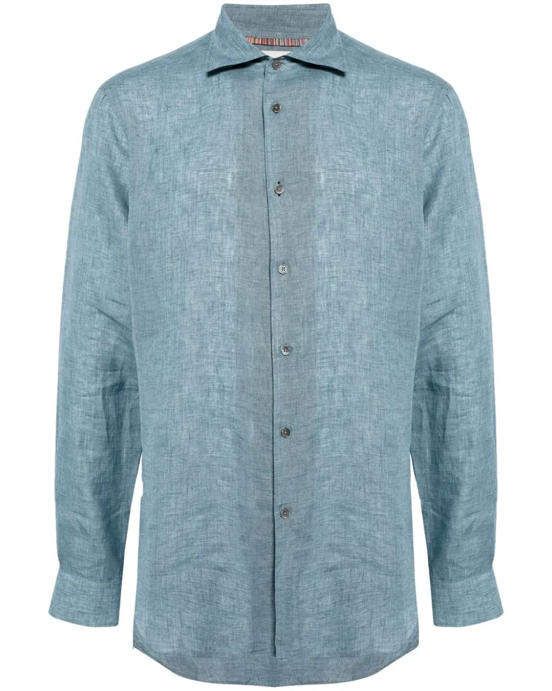 Paul Smith Langärmeliges Hemd aus Leinen - Blau Blau
