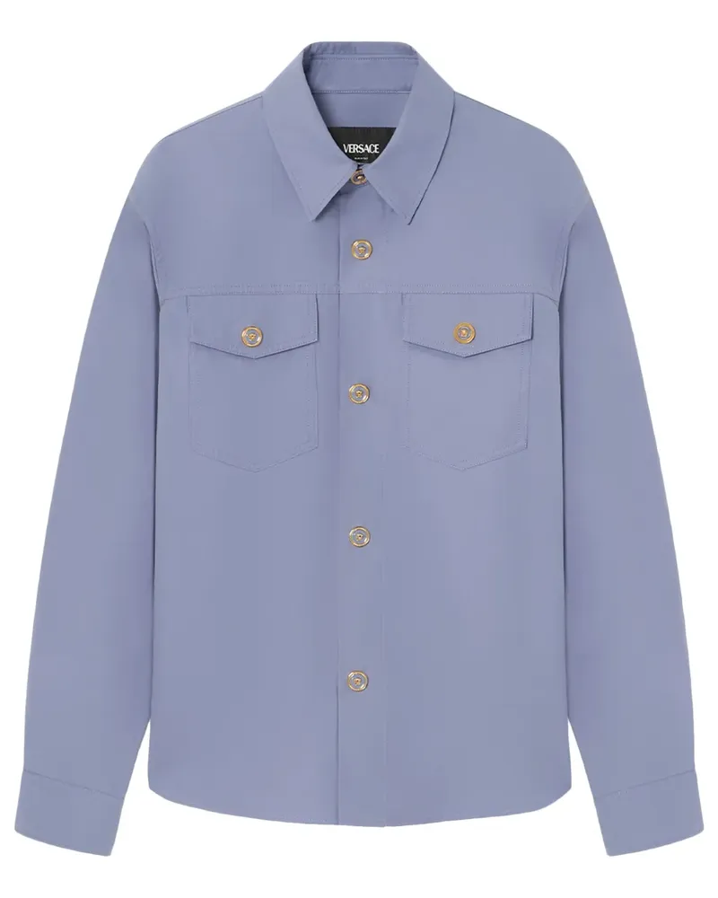 Versace Hemdjacke aus Gabardine - Blau Blau
