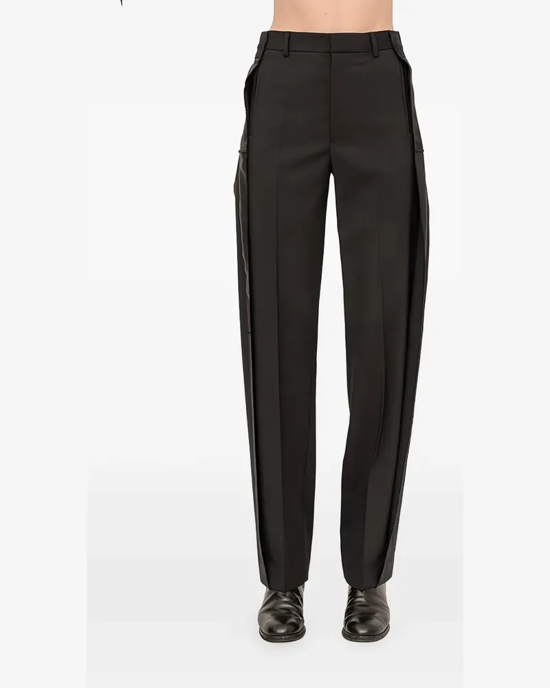 Maison Margiela Hose mit Satineinsatz - Schwarz Schwarz
