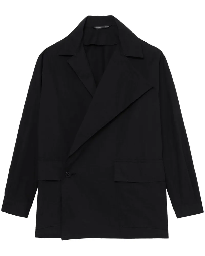 Yohji Yamamoto Blazer mit fallendem Revers Blau