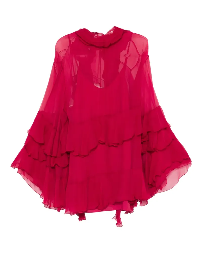 Chloé Gestuftes Minikleid mit Rüschen - Rosa Rosa