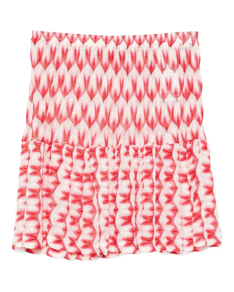Missoni zigzag-knit ruffled mini skirt - Rot Rot