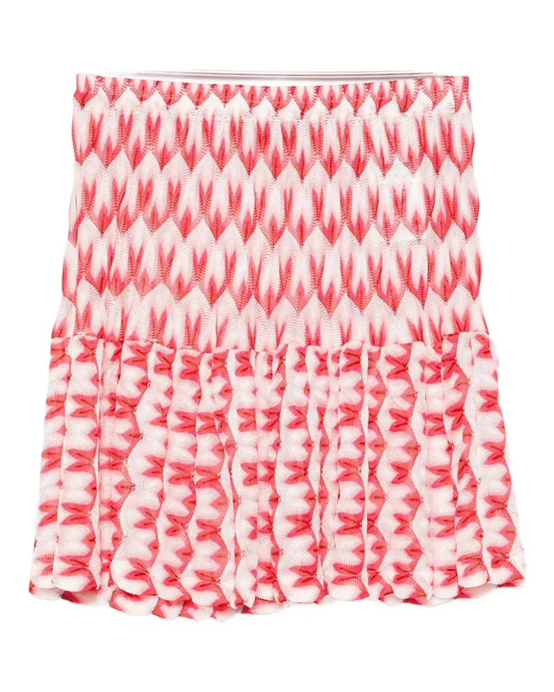 Missoni zigzag-knit ruffled mini skirt - Rot Rot