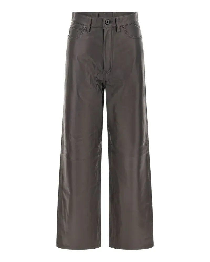 PENCE leather wide-leg trousers - Braun Braun