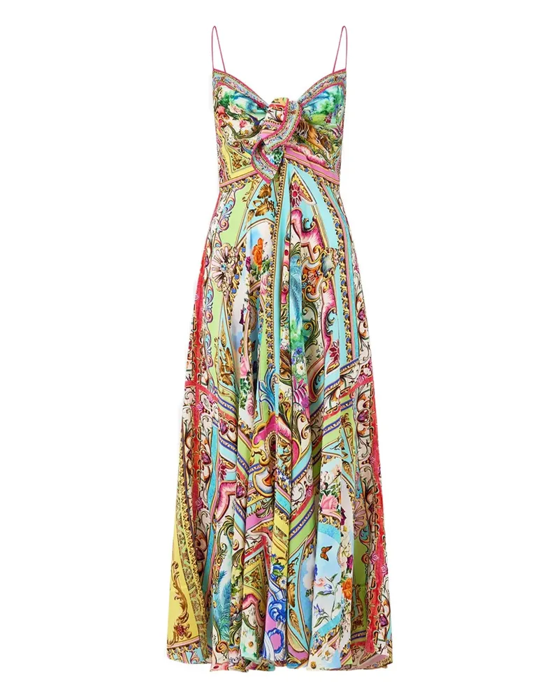 Camilla Gemustertes Spirit of Santa Maria Kleid - Blau Blau