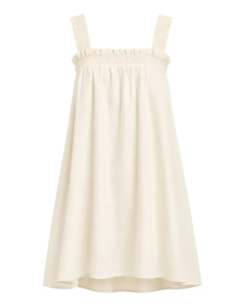Seafolly Australia gathered-band sleeveless linen mini dress - Nude Nude