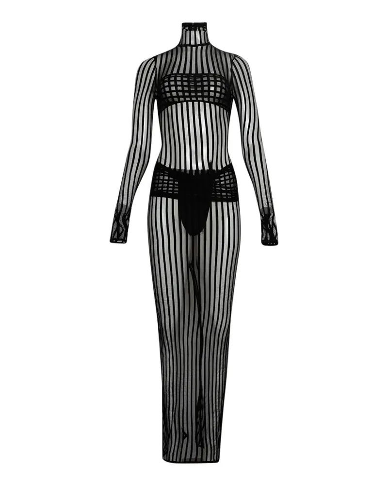 LaQuan Smith open-back maxi dress - Schwarz Schwarz