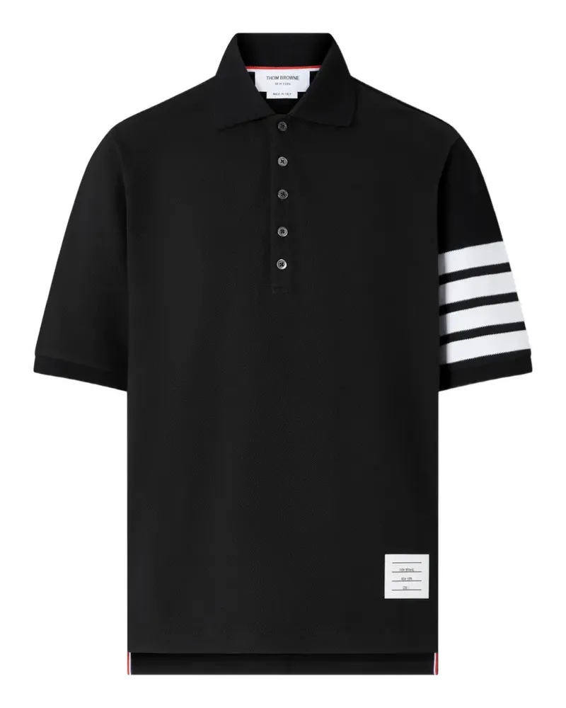 Thom Browne Pique Bar Polo - Schwarz Schwarz