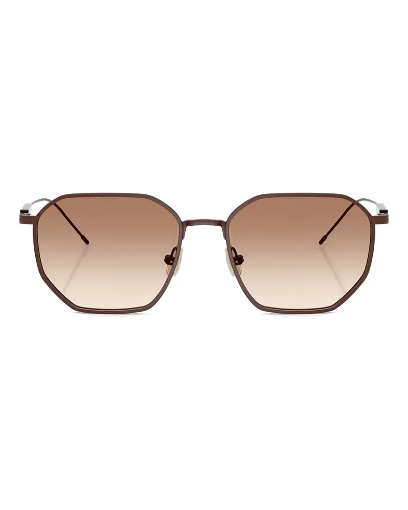 Brunello Cucinelli Sonnenbrille mit geometrischem Gestell - Braun Braun