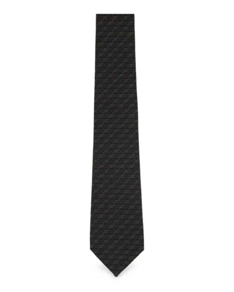Gucci Seidenkrawatte mit GG-Jacquardmuster - Schwarz Schwarz