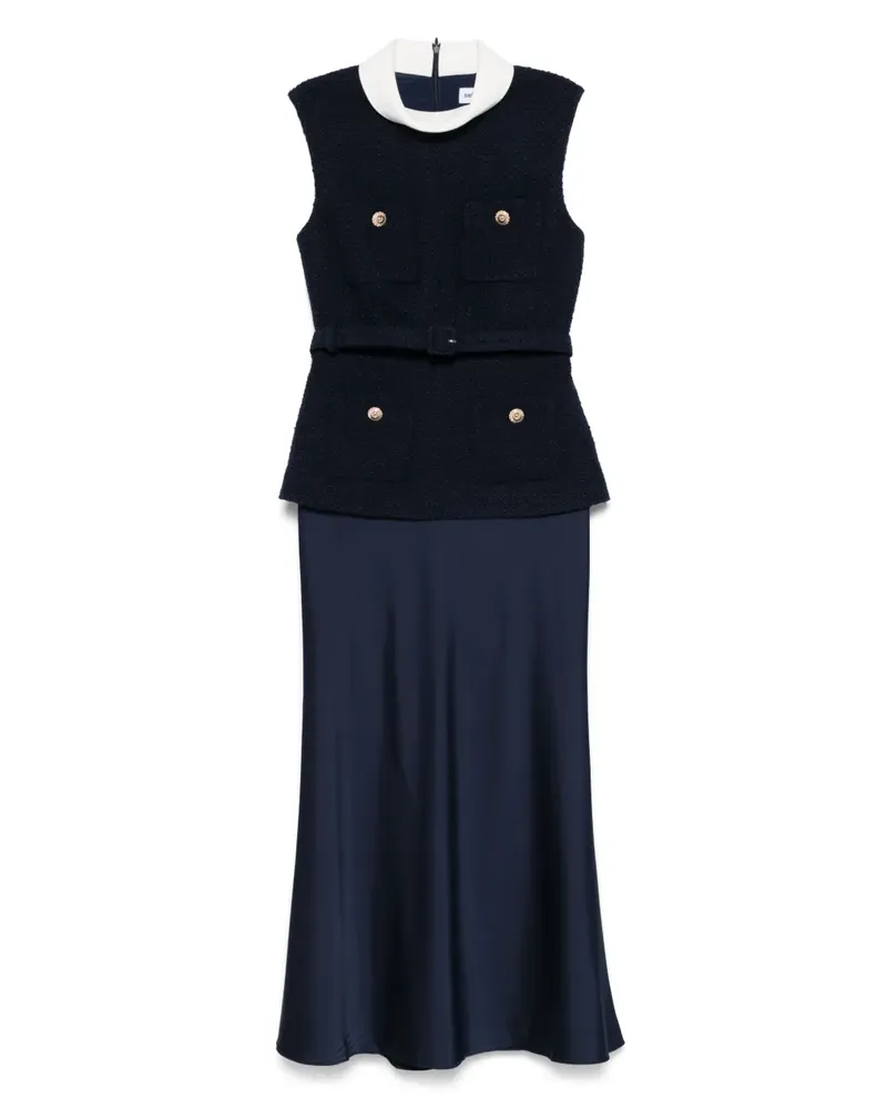 Self-Portrait Kleid im Layering-Look - Blau Blau