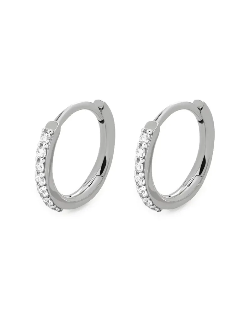 Monica Vinader 14kt Weißgoldohrringe mit Diamanten - Silber Silber