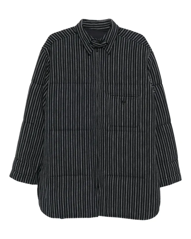 Yohji Yamamoto Gestreifter Mantel - Blau Blau