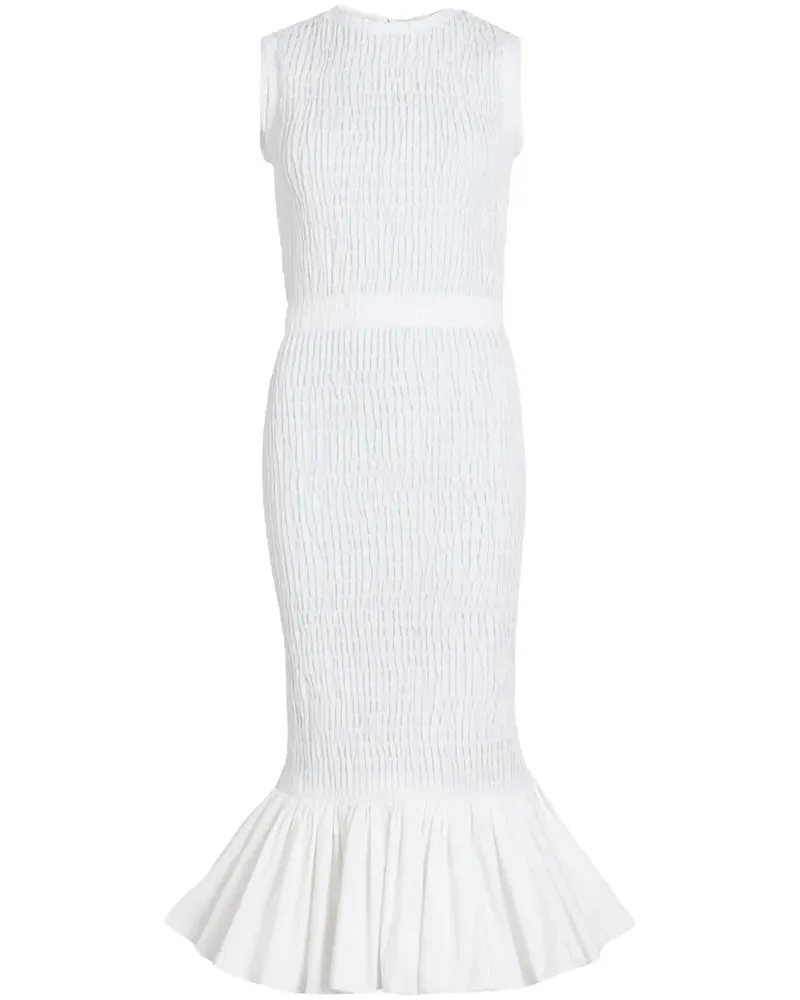 Patou Gesmoktes Midikleid - Weiß Weiß