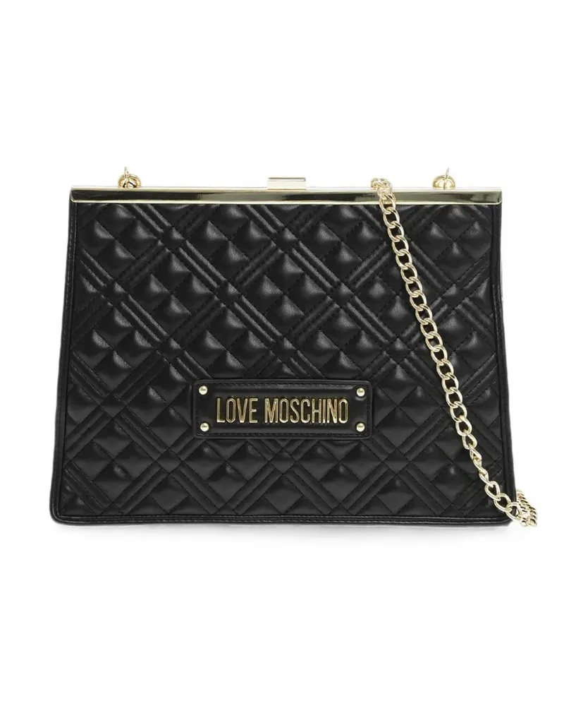Moschino Gesteppte Schultertasche - Schwarz Schwarz