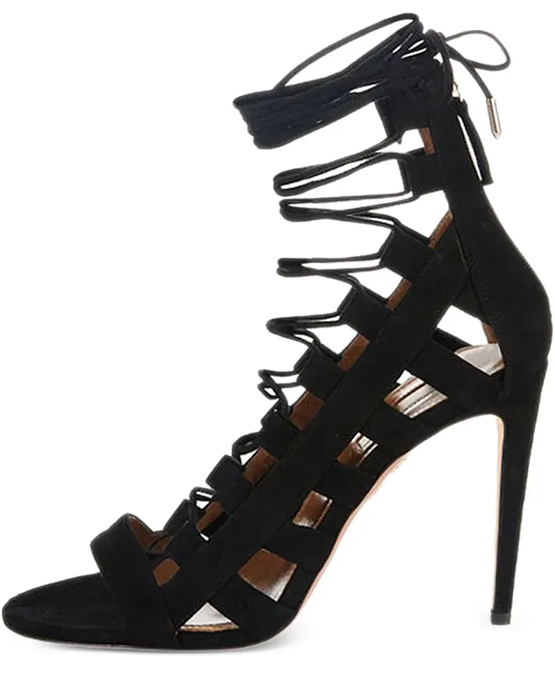 Aquazzura Sandalen aus Wildleder 100mm - Schwarz Schwarz
