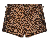 Badeshorts mit Animal-Print - Braun