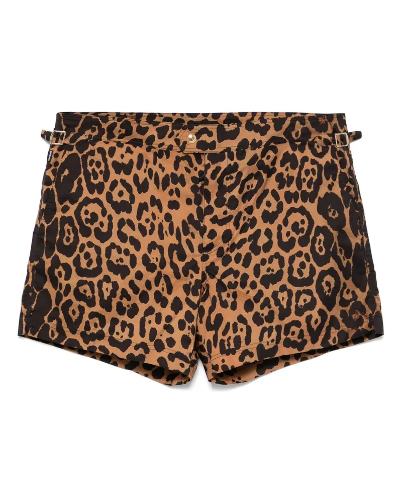 Tom Ford Badeshorts mit Animal-Print - Braun Braun