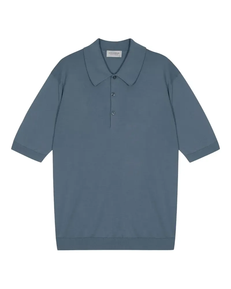 John Smedley Kurzärmeliges Isis Poloshirt - Blau Blau