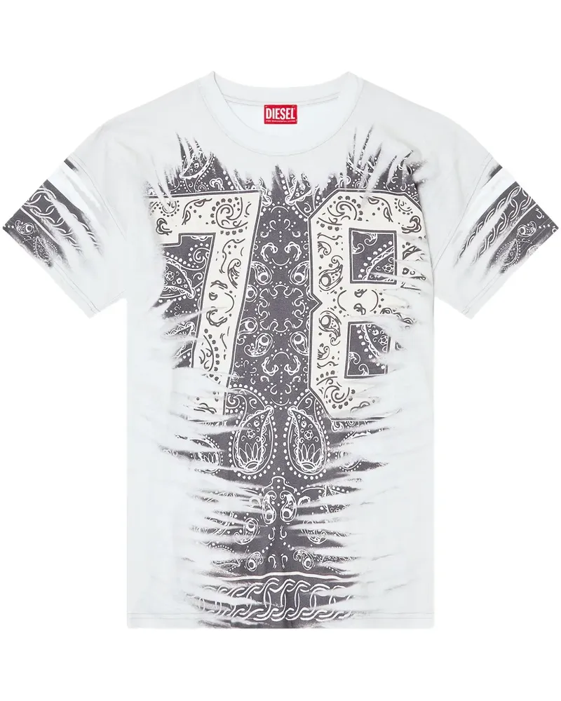 Diesel T-Shirt mit Bandana-Print - Weiß Weiß