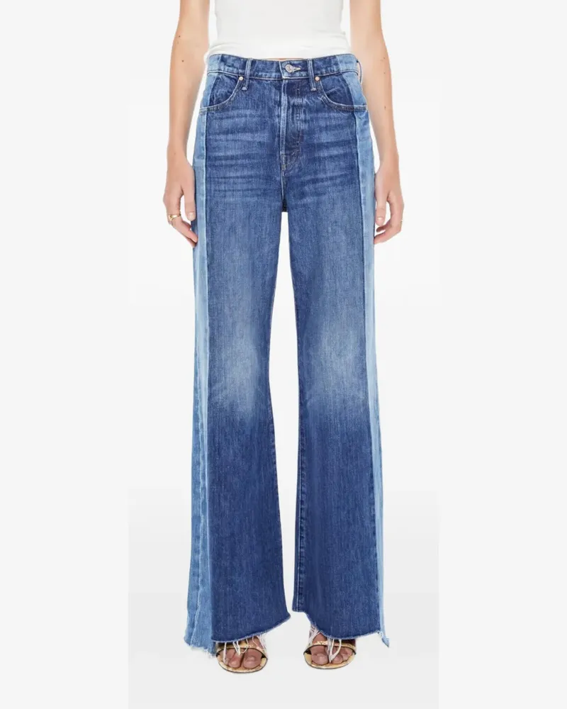 Mother Ausgefranste Jeans mit weitem Bein - Blau Blau