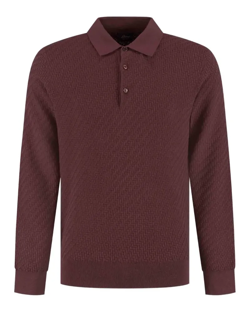 Brioni Gestricktes Poloshirt - Rot Rot