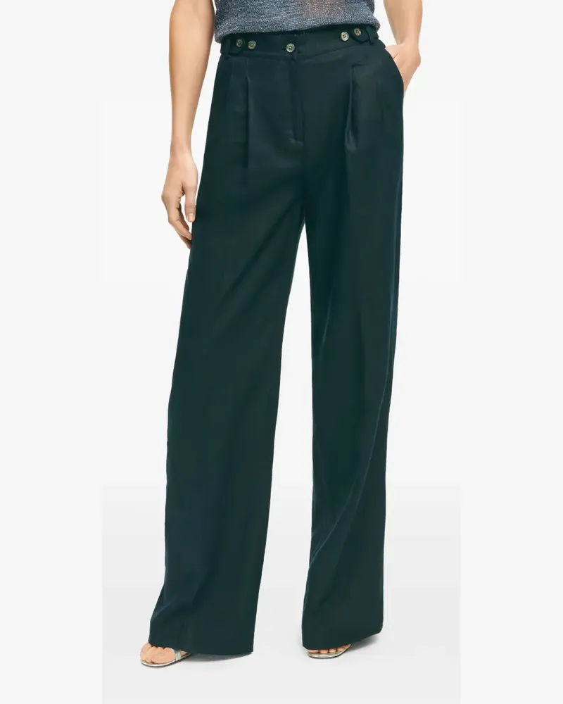 Brooks Brothers Geknöpfte Hose mit Falten - Grün Grün