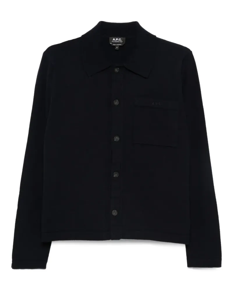 A.P.C. Geknöpfter Cardigan mit Polokragen - Blau Blau