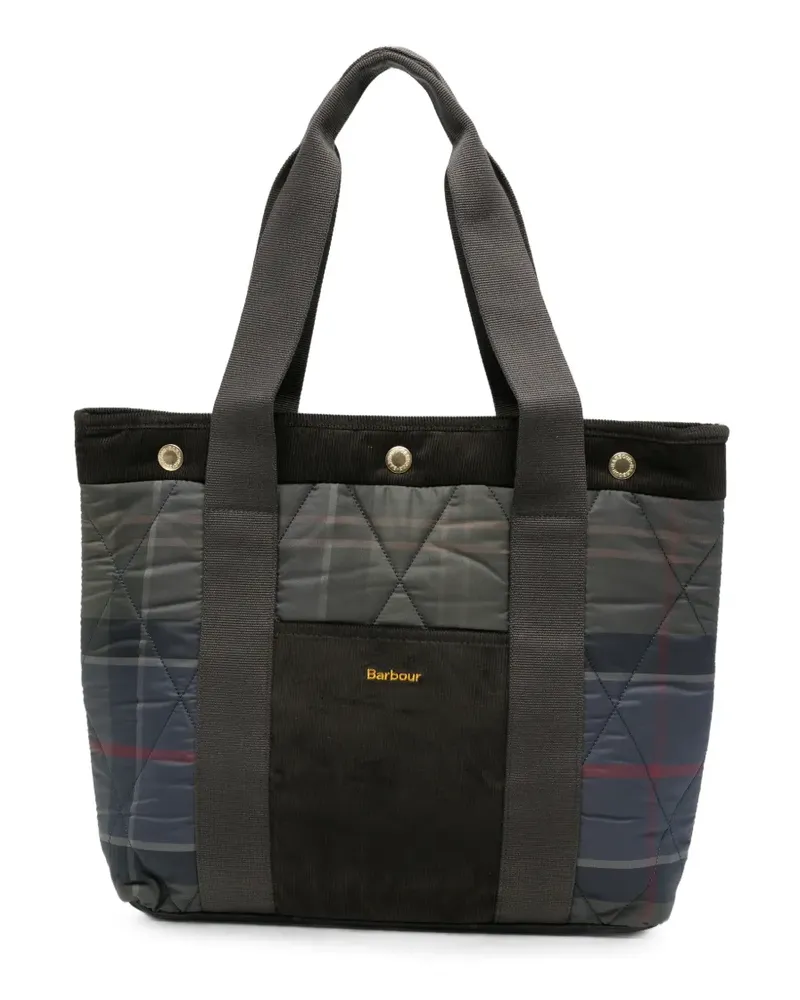 Barbour Healy quilted tartan-print tote bag - Grau Grau