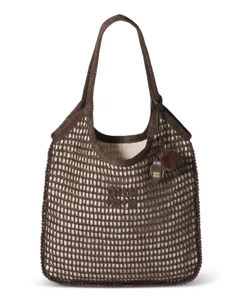 Miu Miu Shopper mit Logo - Braun Braun