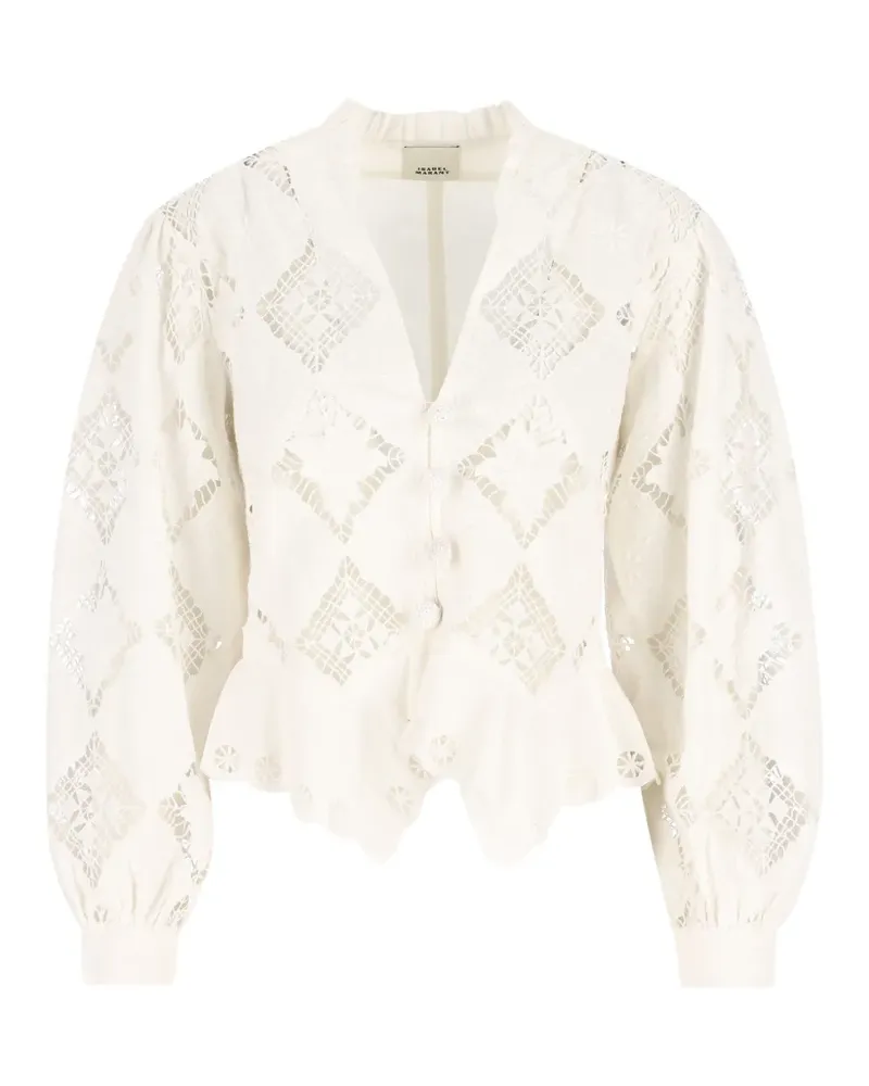 Isabel Marant Nina ruffled V-neck blouse - Nude Nude