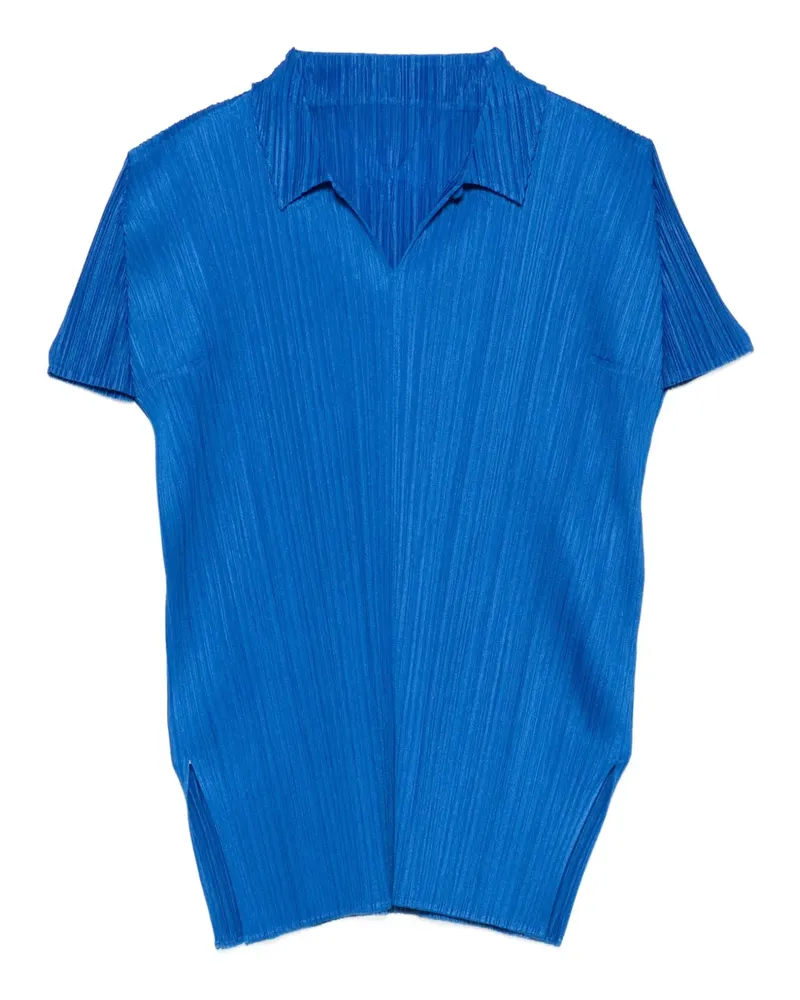 Issey Miyake Geknöpftes Oberteil mit Falten - Blau Blau