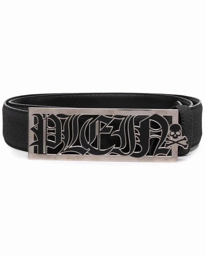 Philipp Plein Gürtel mit Logo-Schild - Schwarz Schwarz