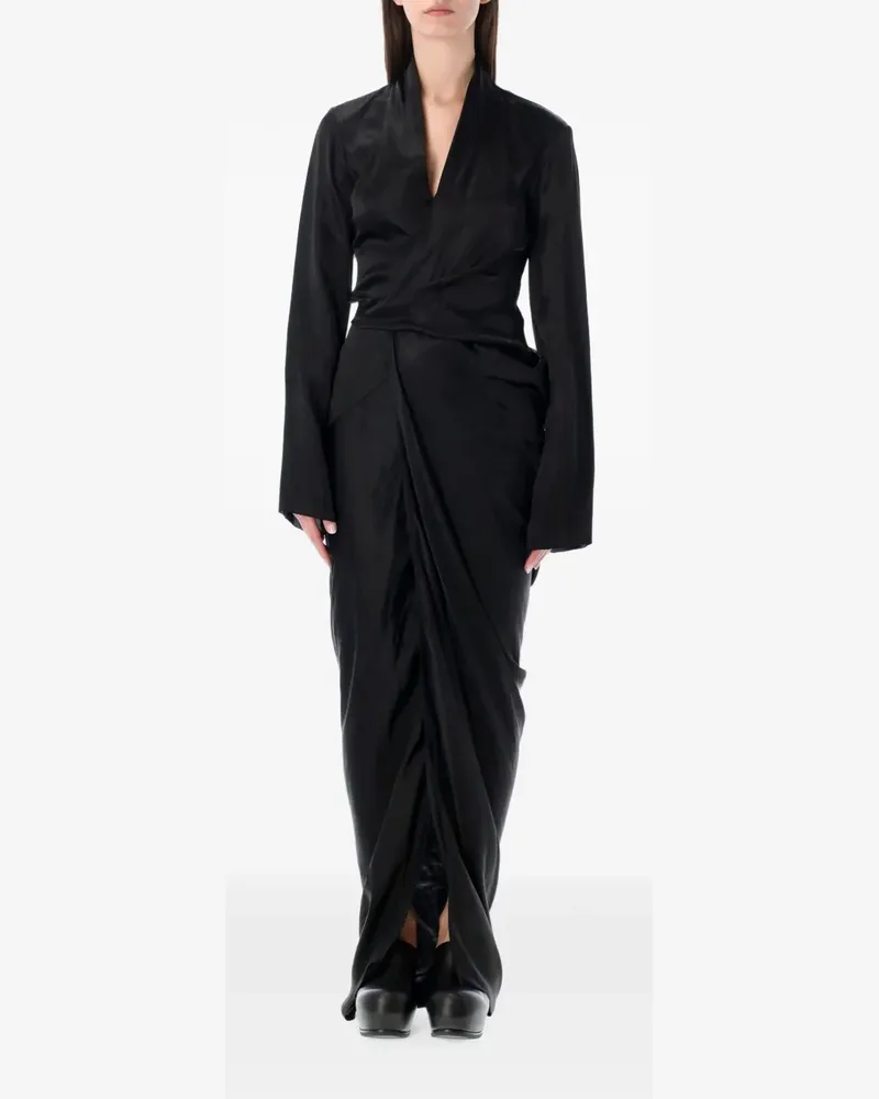 Rick Owens Langes Wickelkleid - Schwarz Schwarz