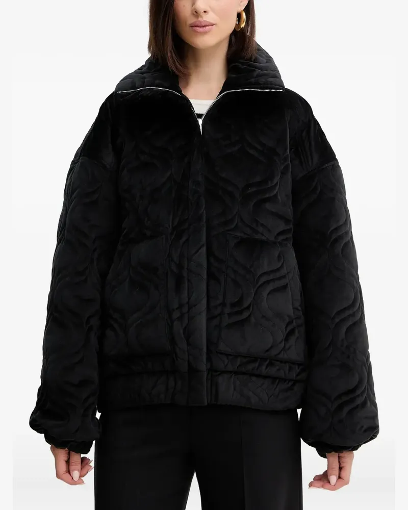Charo Ruiz Gesteppte Brume Jacke mit Reißverschluss - Schwarz Schwarz