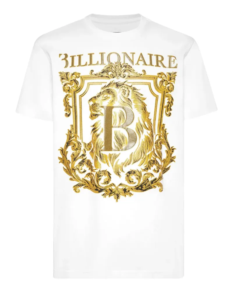 Billionaire T-Shirt mit Lion B Frame-Print - Weiß Weiß