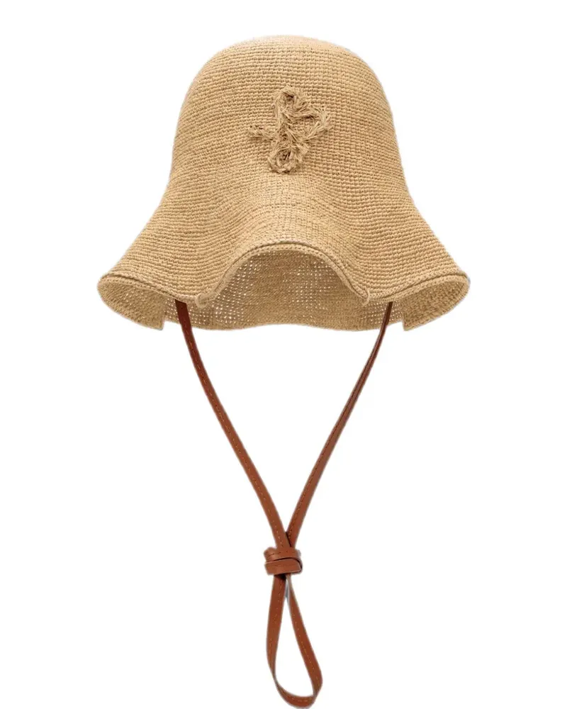RUSLAN BAGINSKIY The Hat Bag Schultertasche aus Stroh - Nude Nude