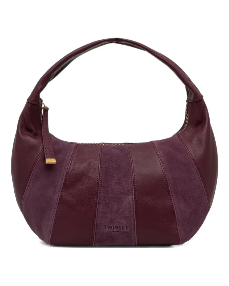 Twin-Set Beuteltasche aus Wildleder und Leder - Violett Violett