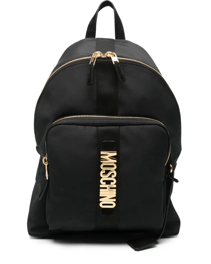 Moschino Rucksack mit Logo-Schild - 00B - Nero 00b